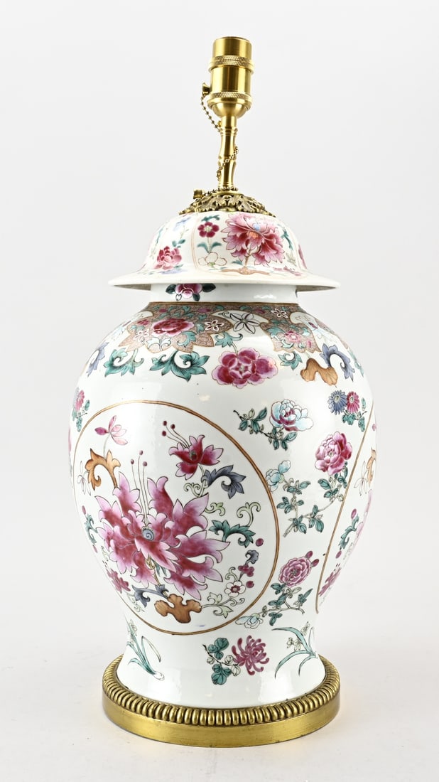 Family Rose vase lamp, H 56 cm. (1 of 1)