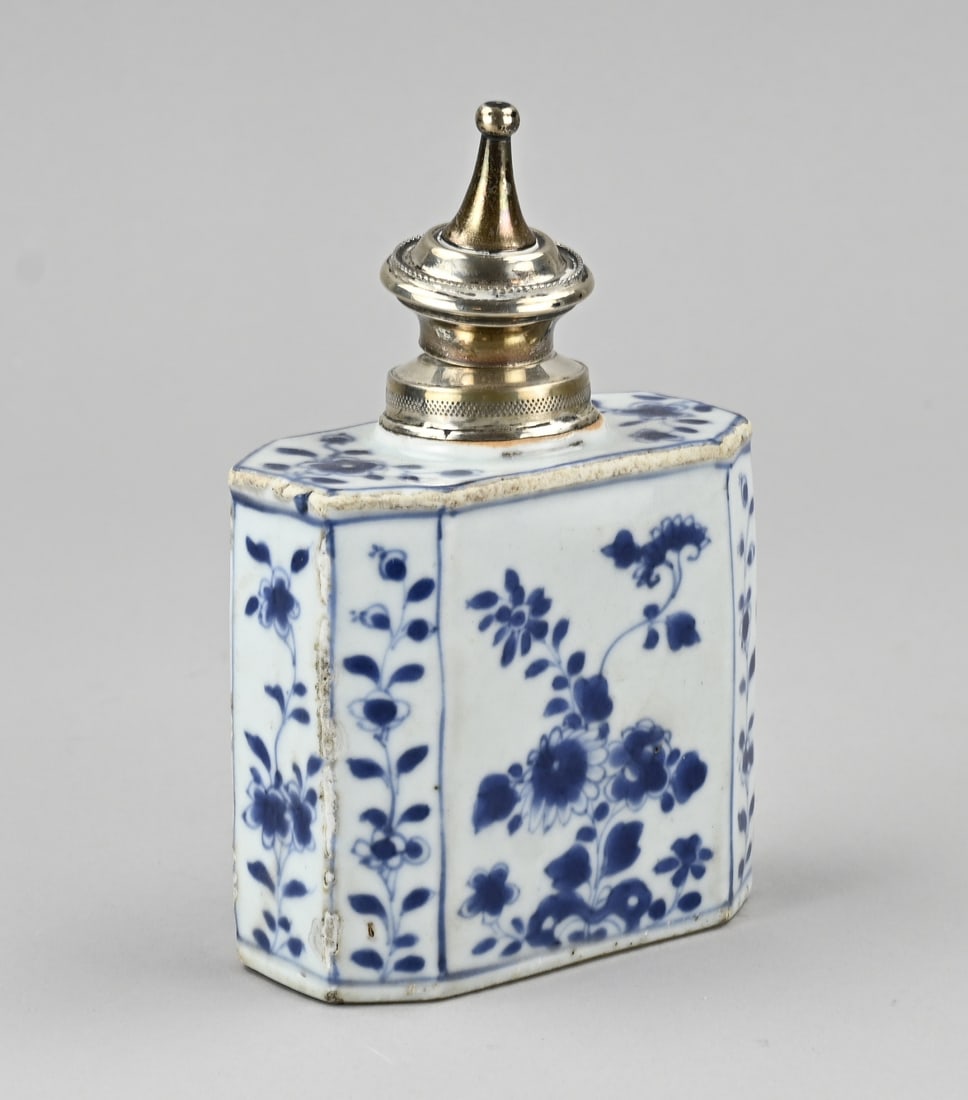 Tea caddy/silver lid - 2