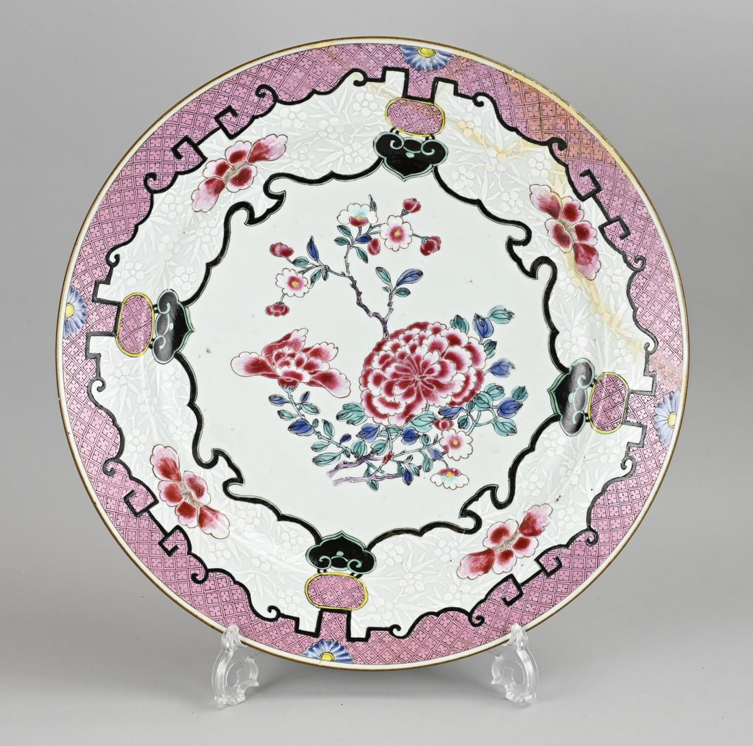 18th Century Rose Family Plate Ø 41 cm. (1 of 2)