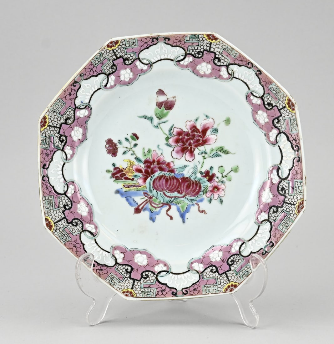 Chinese plate, 21.7 x 21.7 cm. (1 of 2)