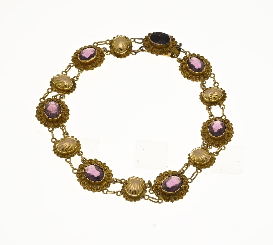 Gold bracelet with amethyst (1 of 1)