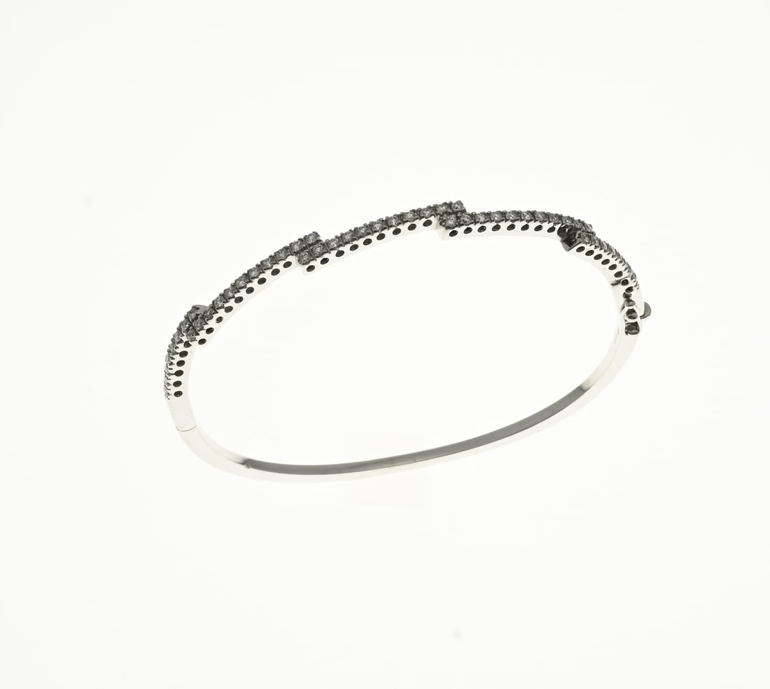 White gold bangle with diamonds (1 of 3)