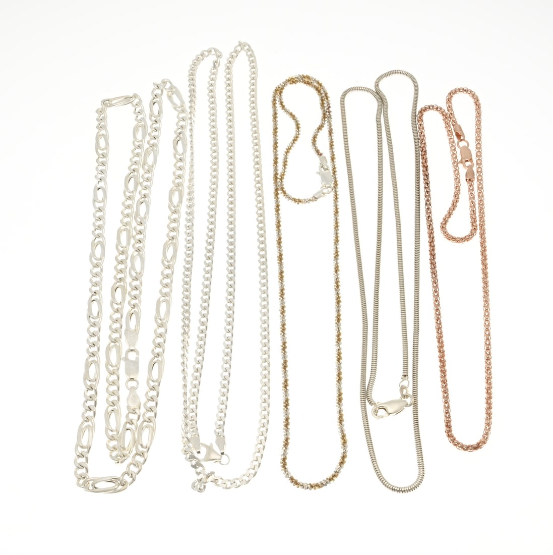 Lot of silver necklaces, 5x (1 of 1)