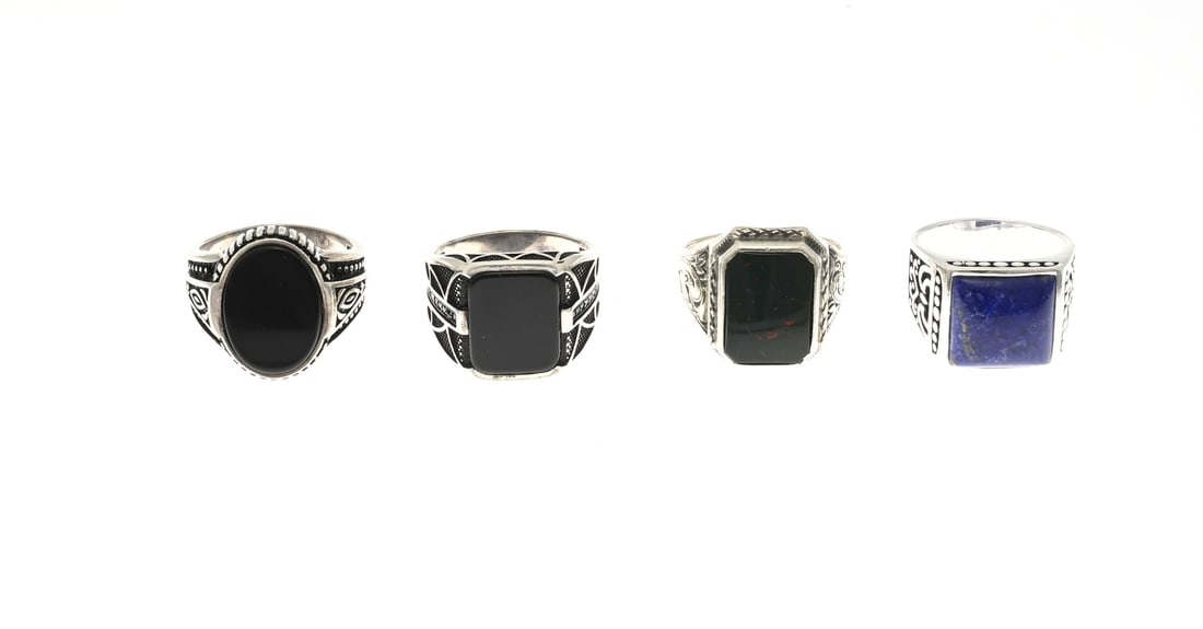 4 Silver men's rings (1 of 1)