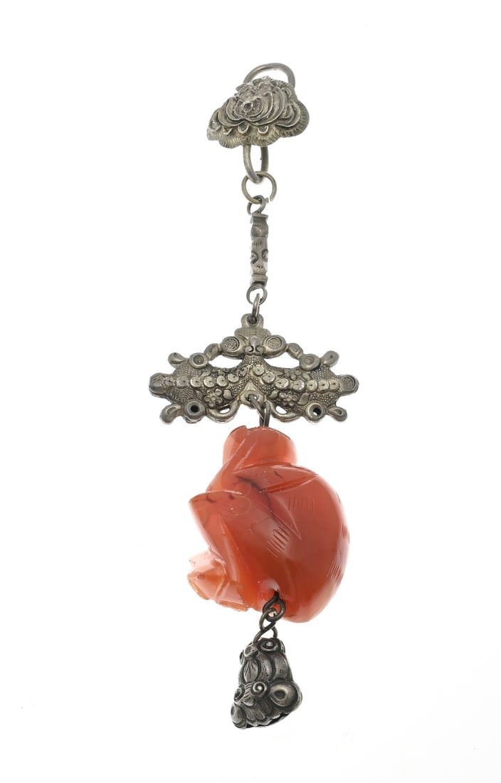 Chatelaine with jade monkey - 2