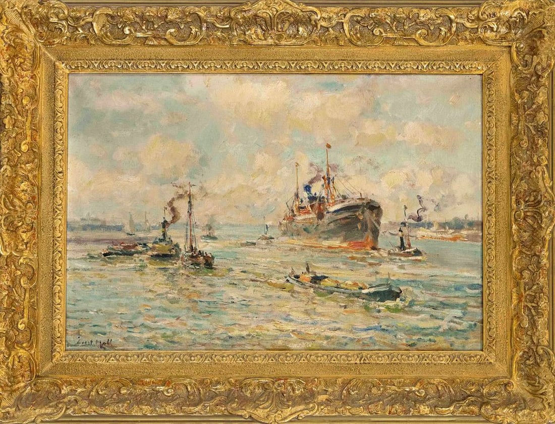Evert Moll, Harbour View of Rotterdam (1 of 1)