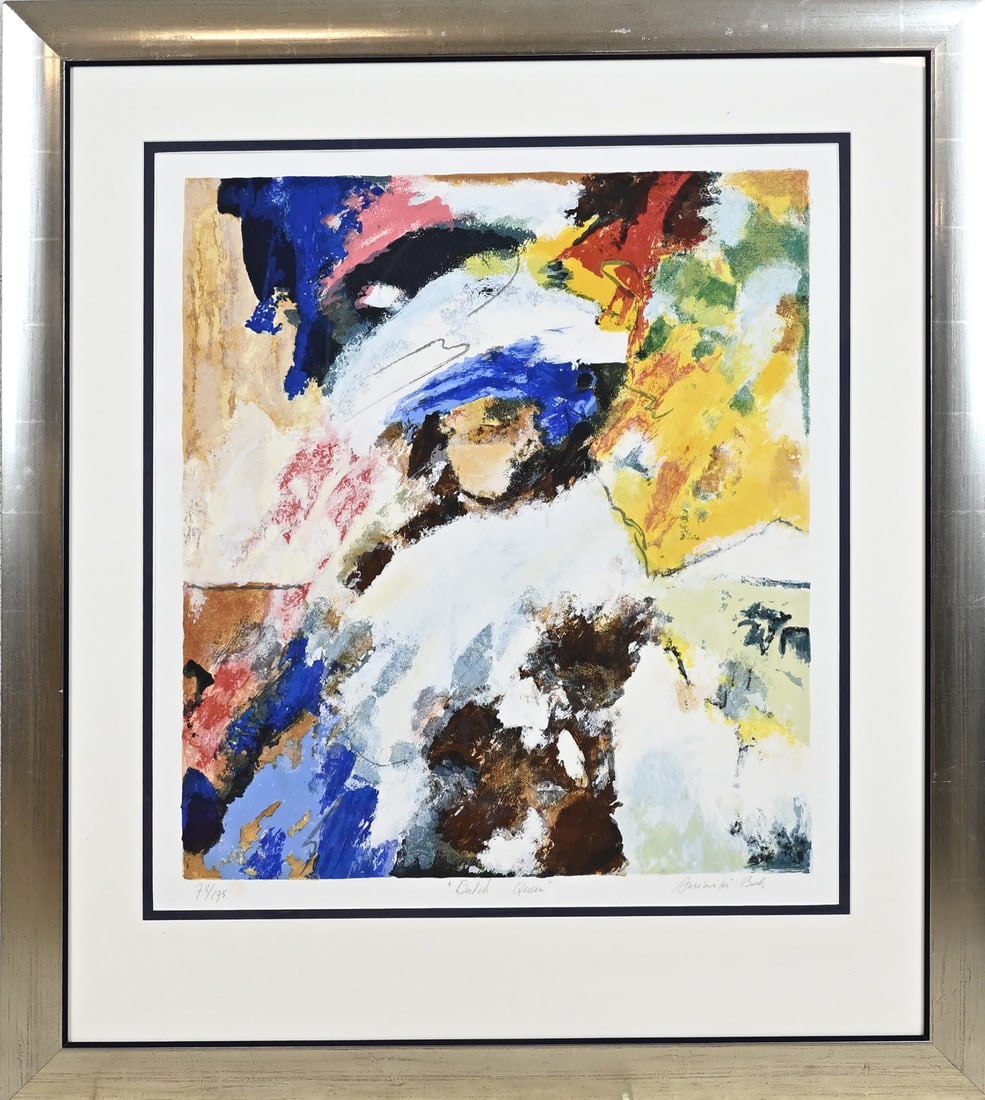 Dutch Queen, Annemiki Bok: Lithograph, Annemiki Bok. Dutch Queen. No. 72/175. Emmeloord 1953 - . Beatrix. Lithograph on paper. Dimensions: H 67 x W 55 cm. In good condition.