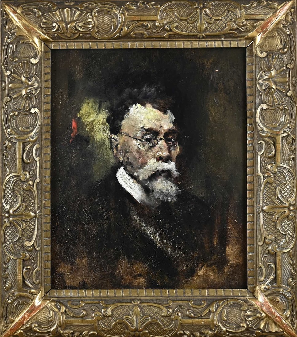 Stanislas Torrents Y de Amat, Men's portrait: Stanislas Torrents Y de Amat. 1839 - 1916. French School. Portrait of a Gentleman. Oil on panel. Dimensions: H 36 x W 29 cm. In good condition.