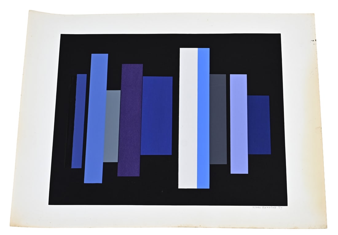 Klaas Bernink, Lithograph/abstract: Lithograph by Klaas Bernink, 1967. 1913 – 1996 Glanerburg. Abstract composition. Lithograph on paper. Dimensions: H 50 x W 60 cm. In good condition.