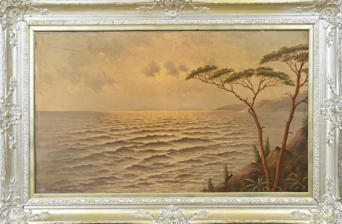 C. Cannasse, Mediterranean Seascape: C. Cannasse. 20th century. Mediterranean seascape. Oil on canvas. Dimensions: H 60 x W 100 cm. In good condition.