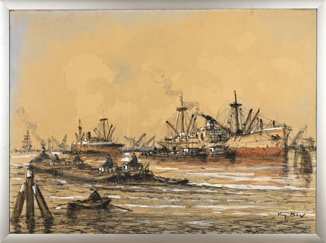 Wim Bos, Harbour View of Rotterdam (1 of 1)