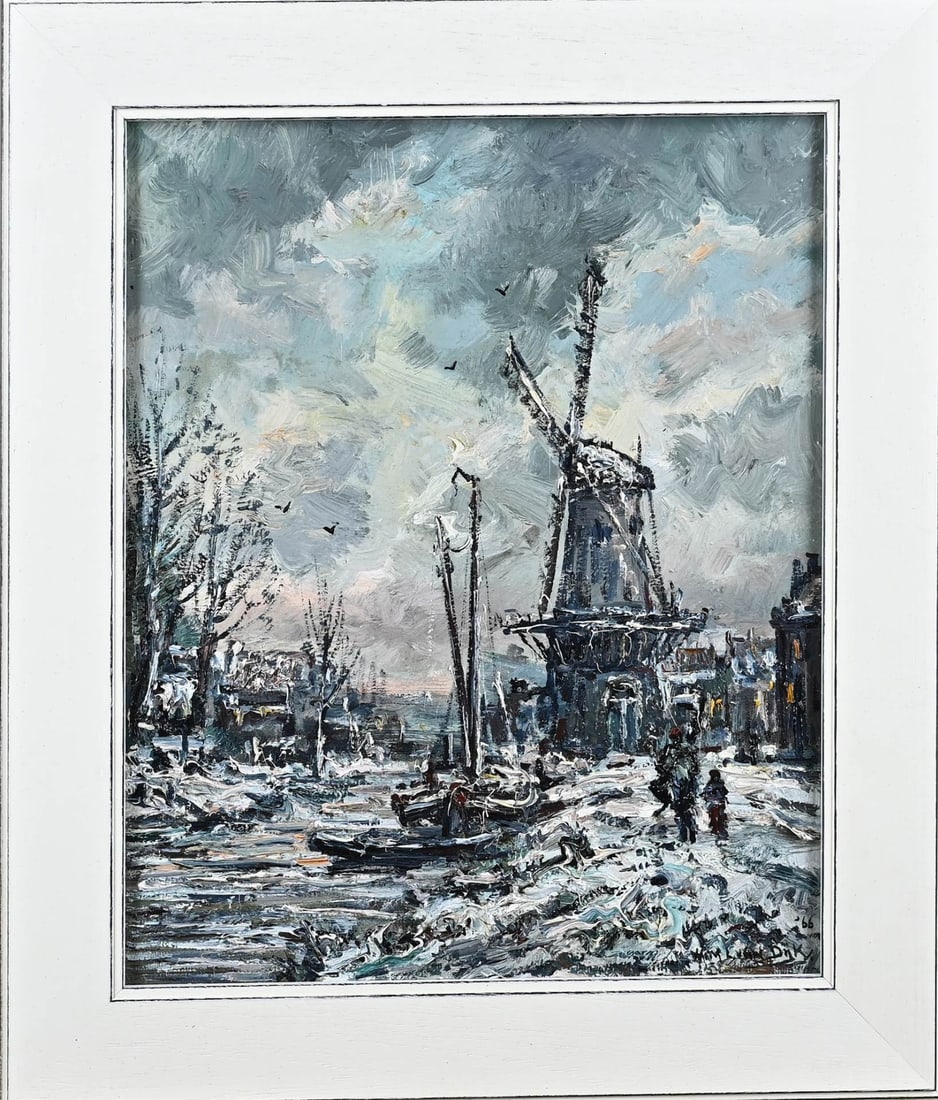 Willem Leendert van Dijk, Dutch winter landscape (1 of 1)