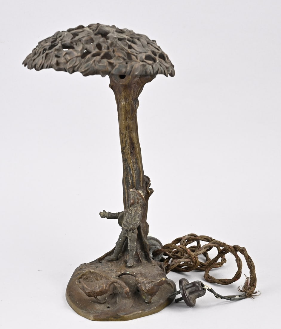 Antique desk lamp, H 34 cm. (1 of 2)