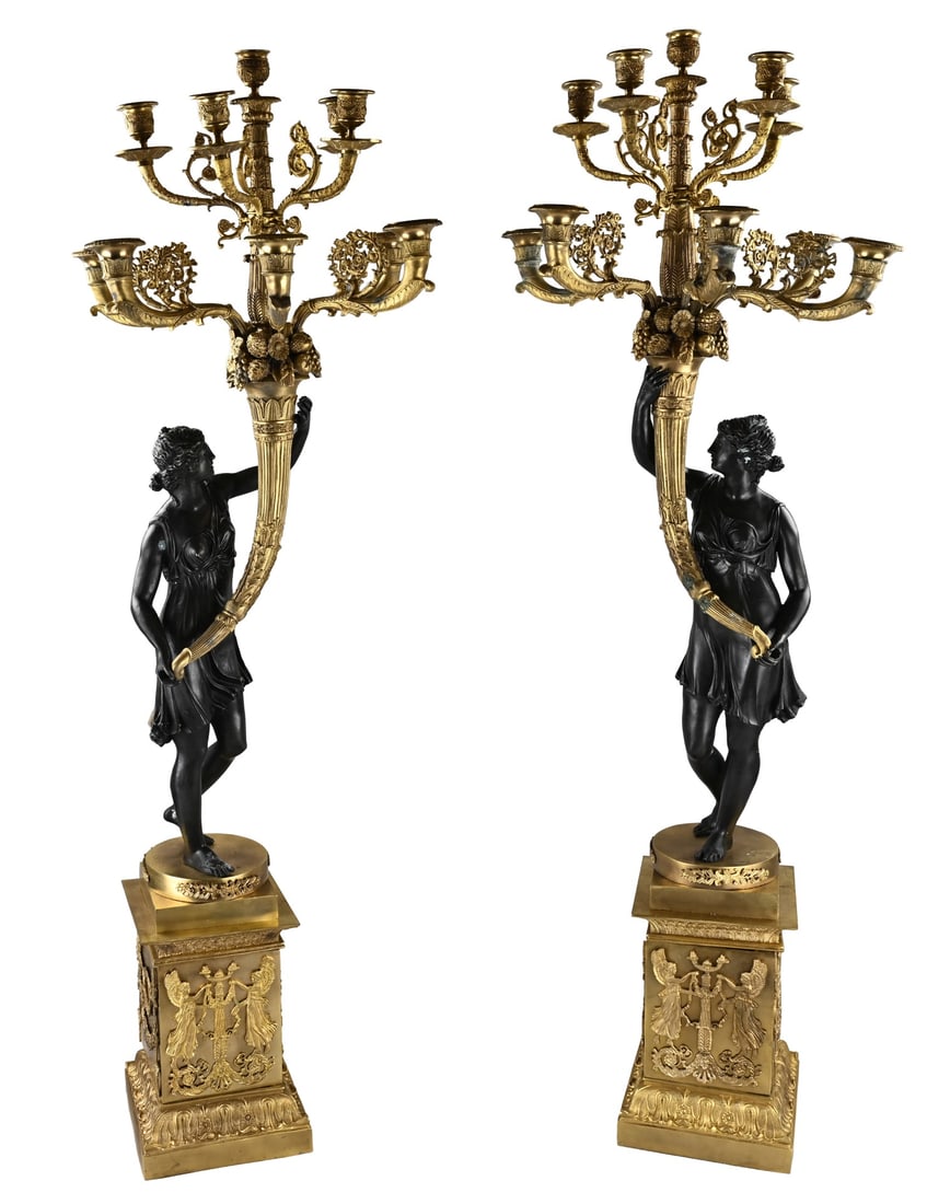 2x Large Empire-style candlestick, H 109 cm. (1 of 1)