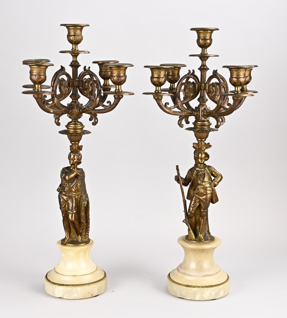 2x Candlestick, H 53 cm. (1 of 3)