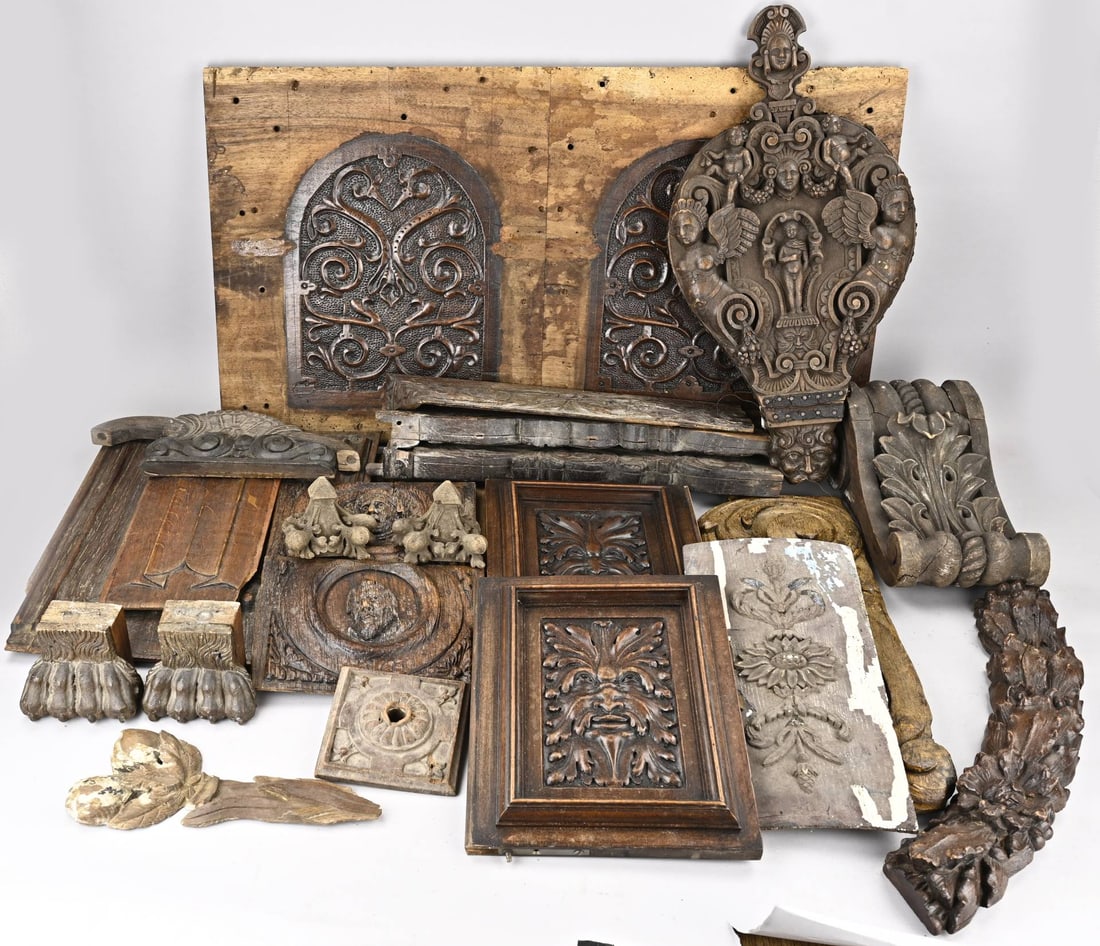 Lot of antique woodcarvings (1 of 1)