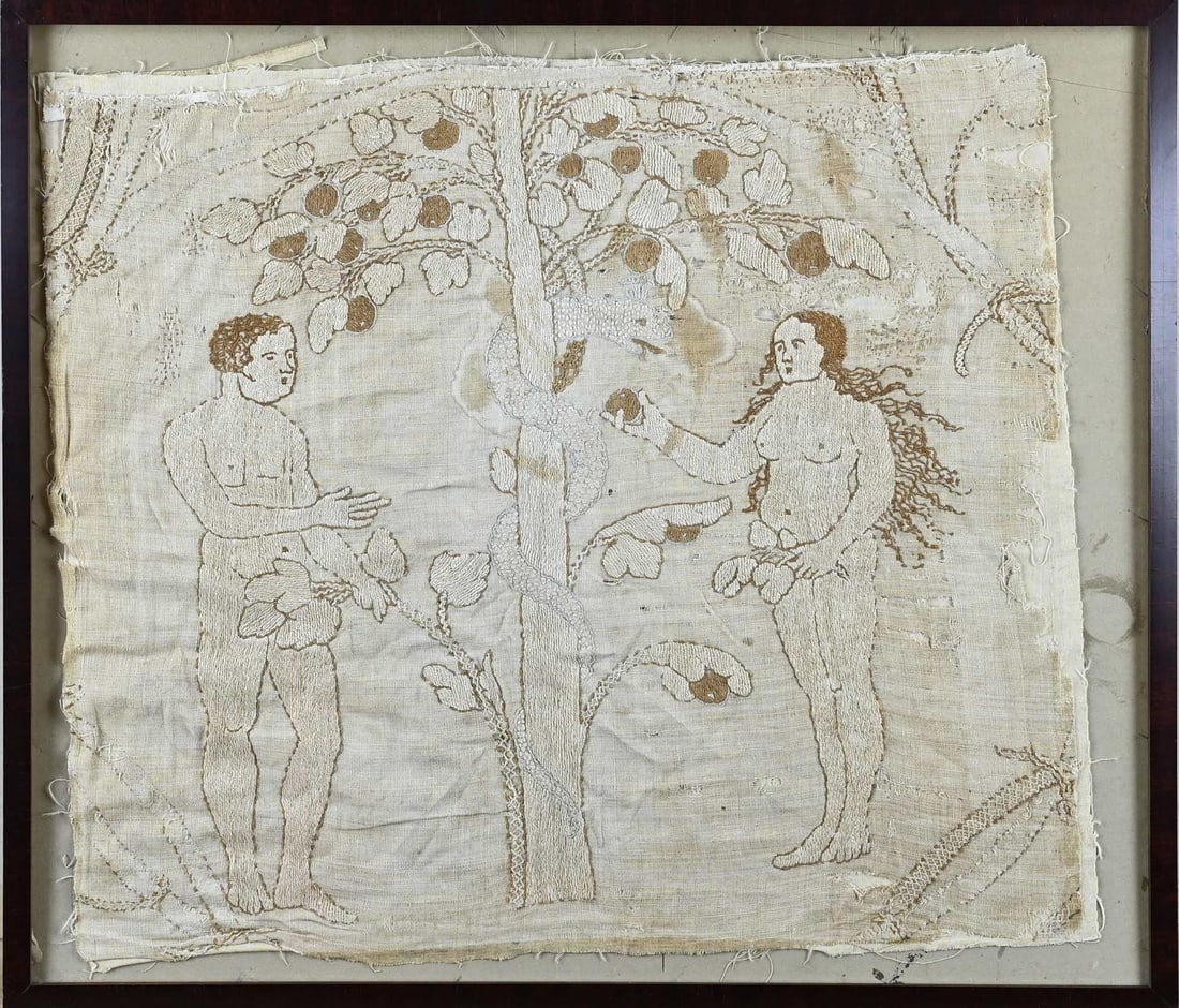 Antique handicraft fragment, Adam & Eve (1 of 1)