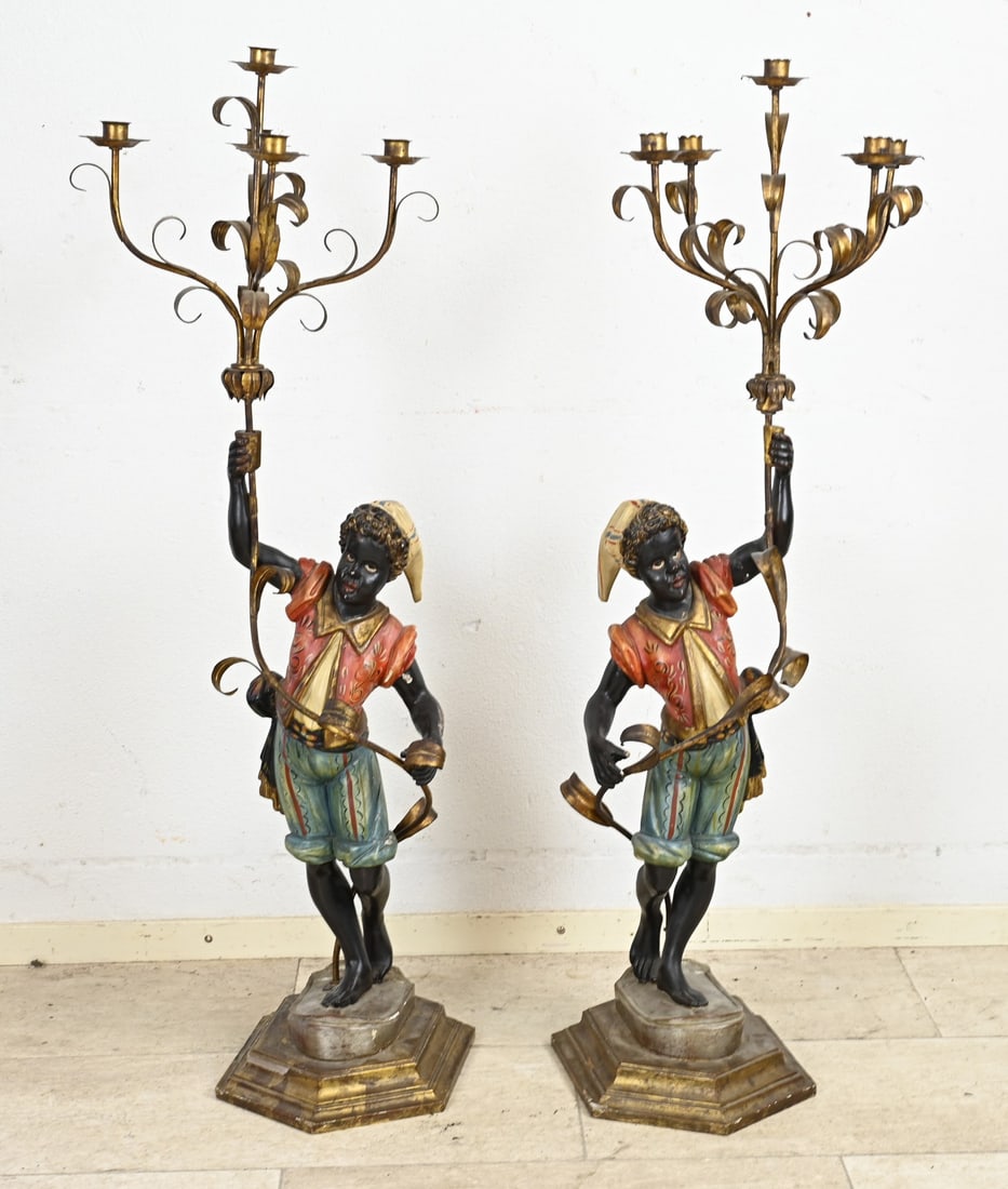 2x Venetian candlestick with figure (1 of 2)