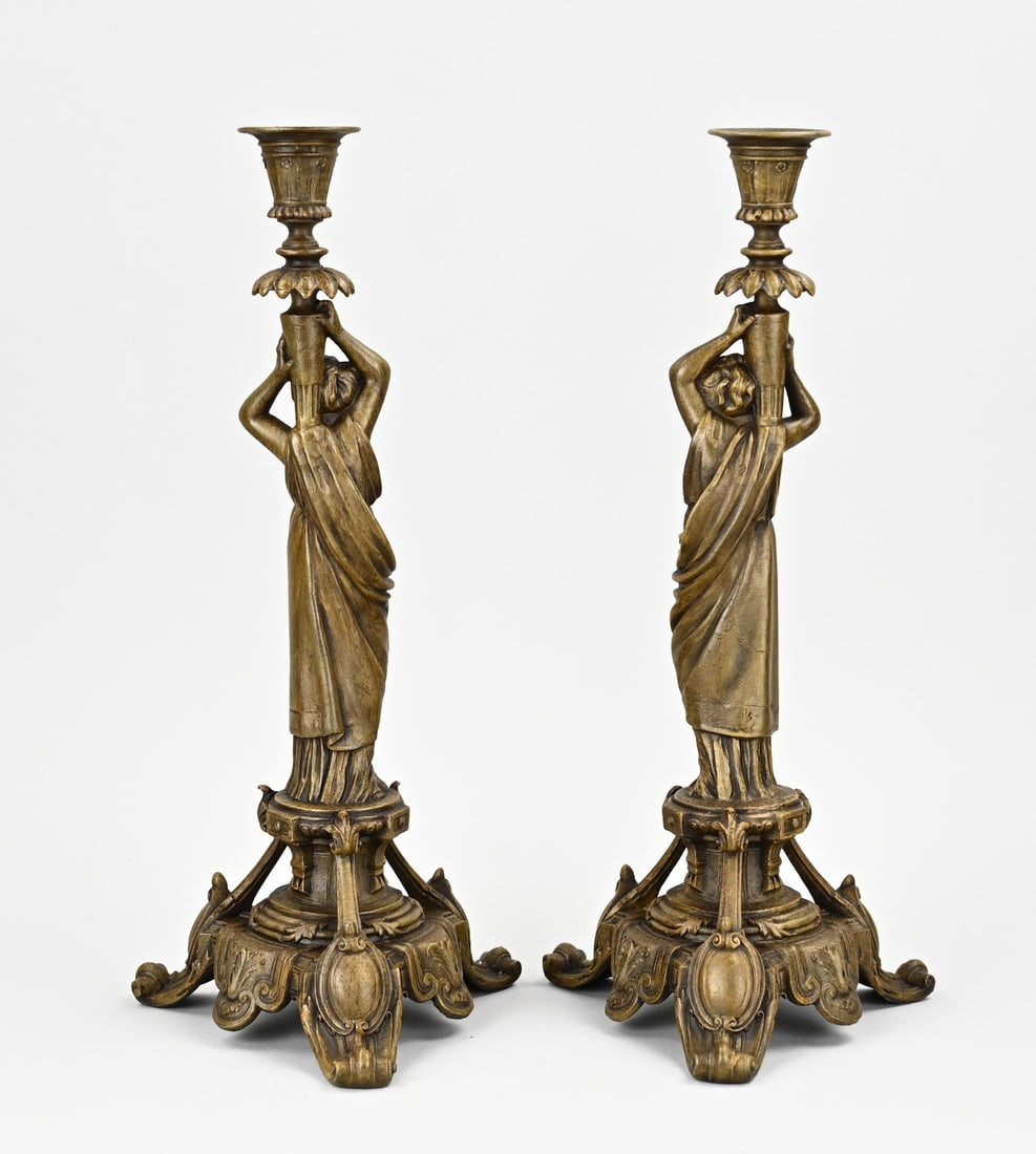 2x Figurative candlestick, H 38 cm. - 2