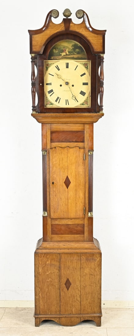English grandfather clock, H 235 cm. (1 of 2)