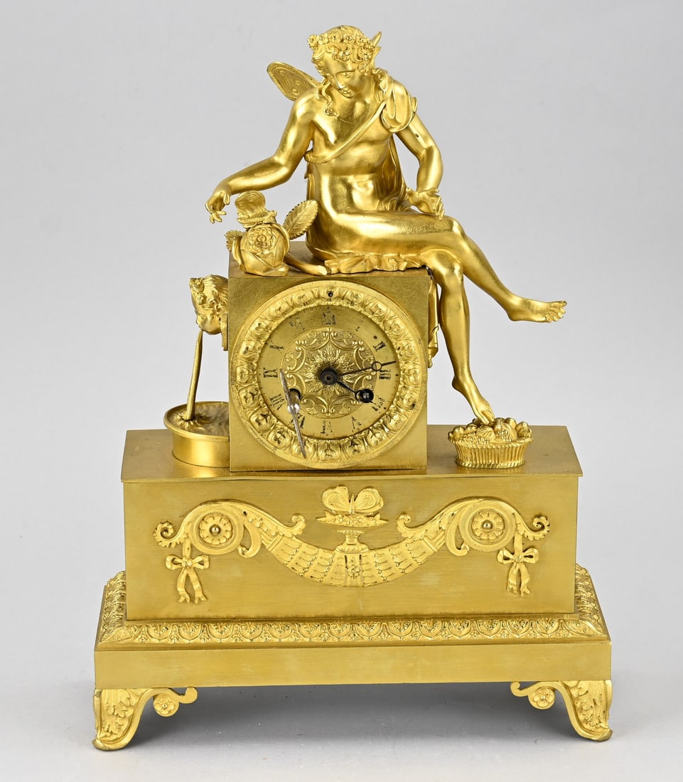 Fire-gilded pendulum clock, 1820 (1 of 2)