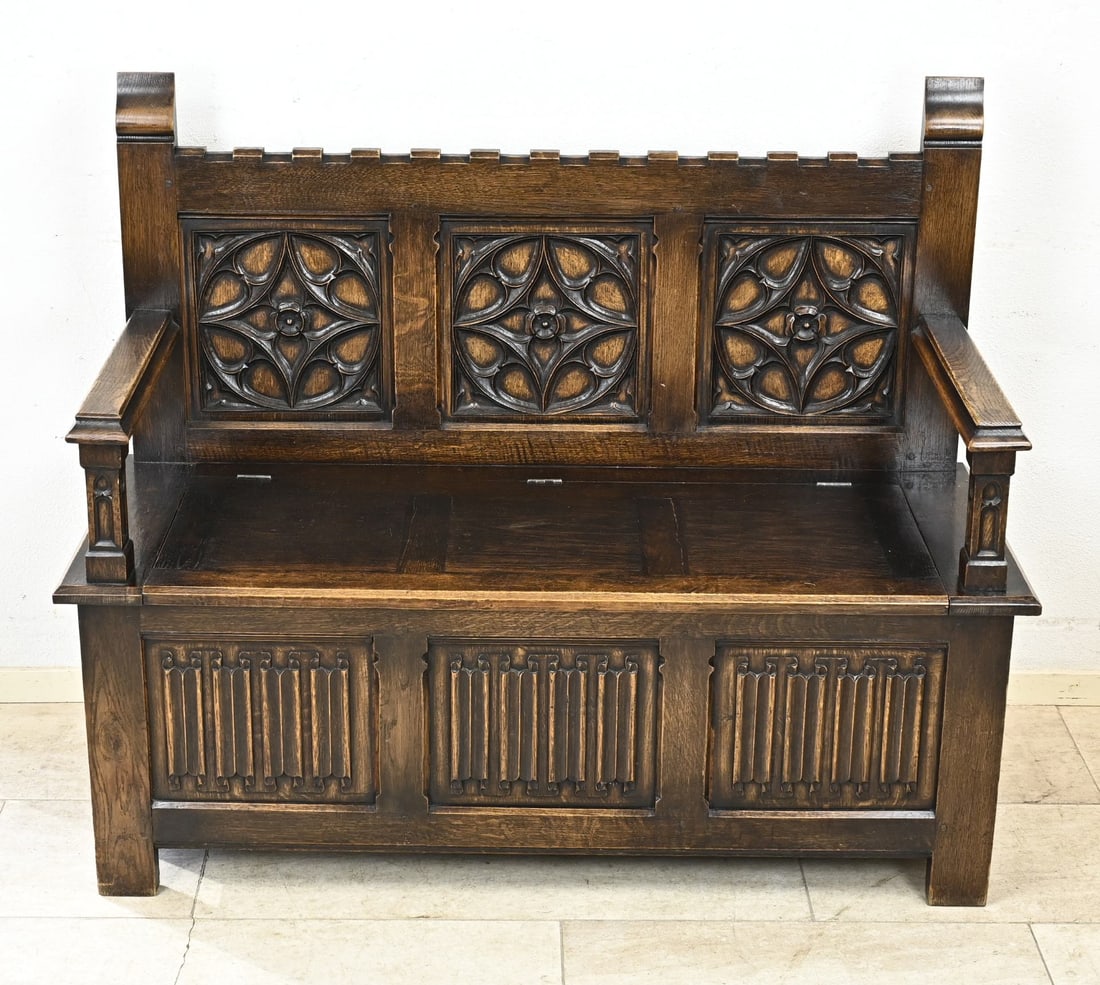 Antique hinged bench, 1900 (1 of 2)