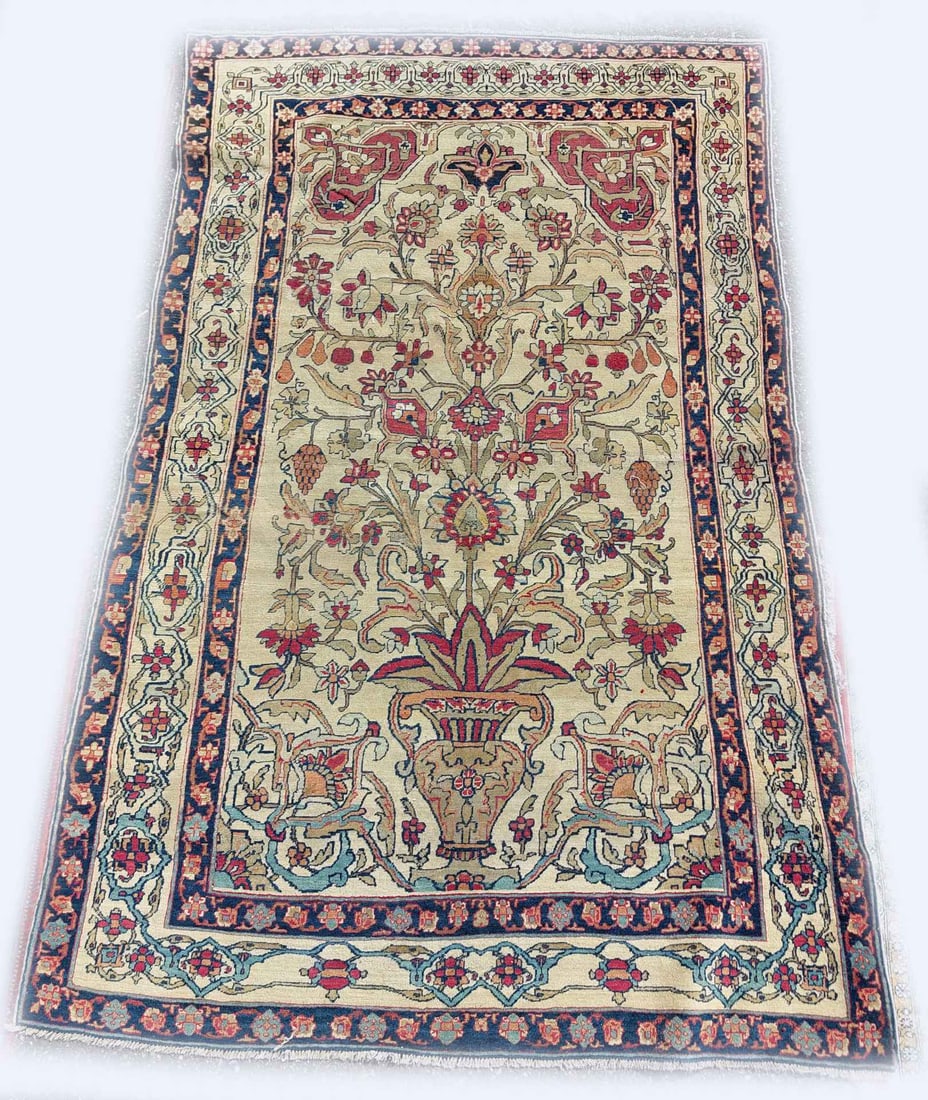 Hand-knotted Kerman rug, 185 x 113 cm. (1 of 3)