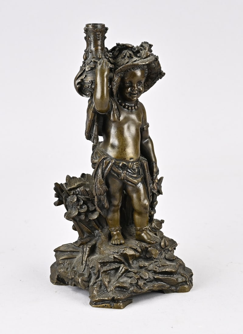 Bronze Bacchus (lamp base), H 23 cm.: Antique bronze Bacchus. Circa 1900. Lamp base. Dimensions: H 23 cm. In good condition.