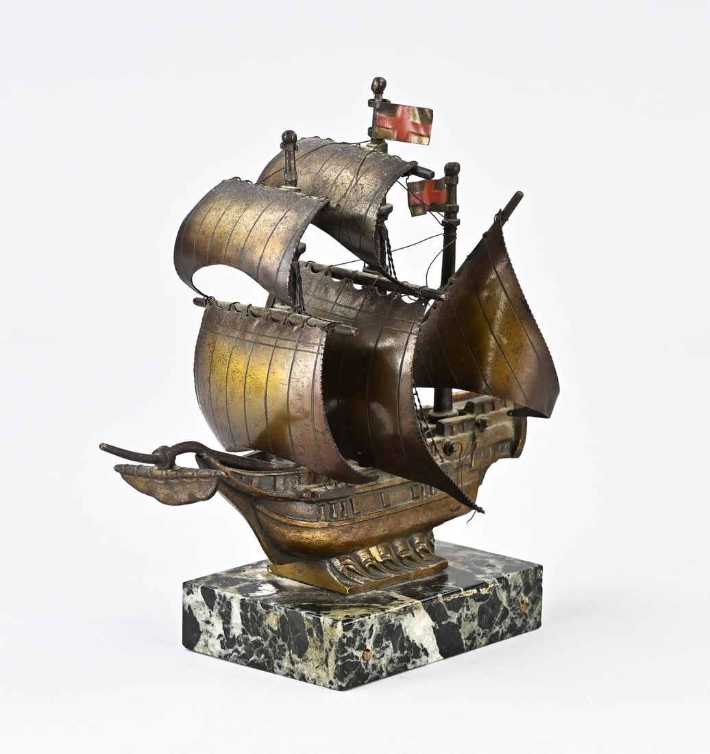 Bronze three-masted ship (1 of 2)