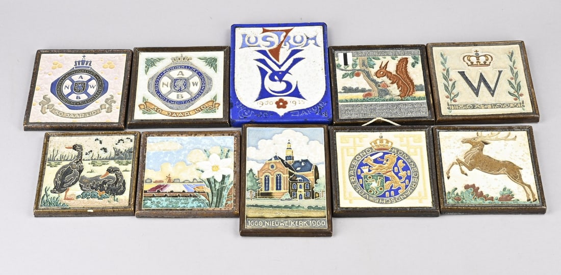 10x Porceleyne Fles (cloisonné) tiles (1 of 1)