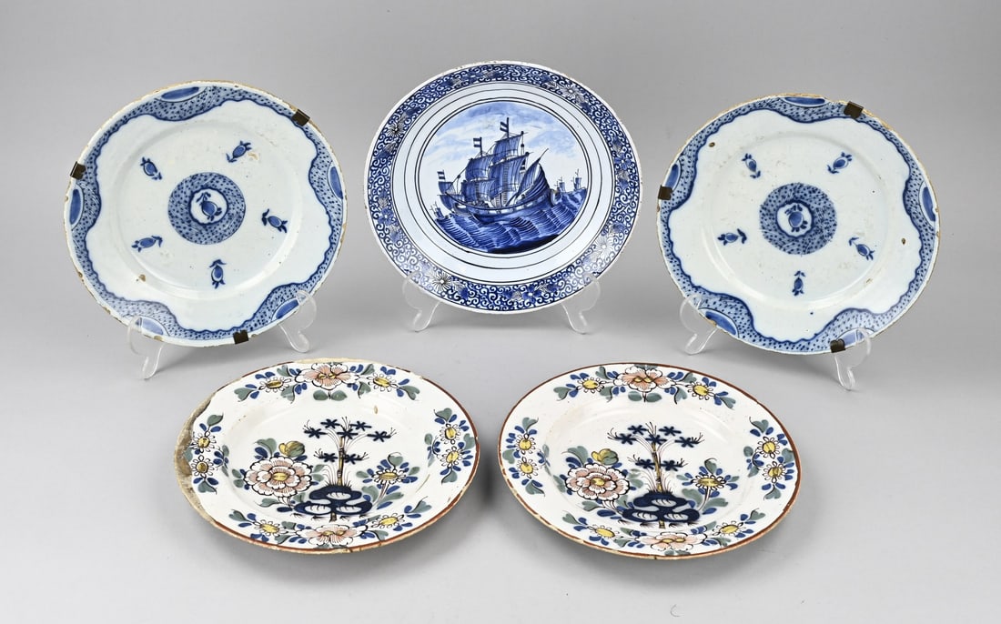 5x Delft plate Ø 23 - 24 cm. (1 of 1)
