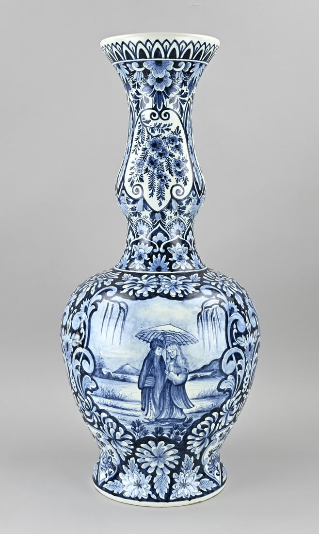Large Delft knobbed vase, H 64 cm. (1 of 2)