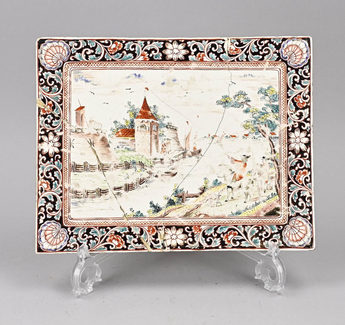 18th-century faience tile (1 of 2)