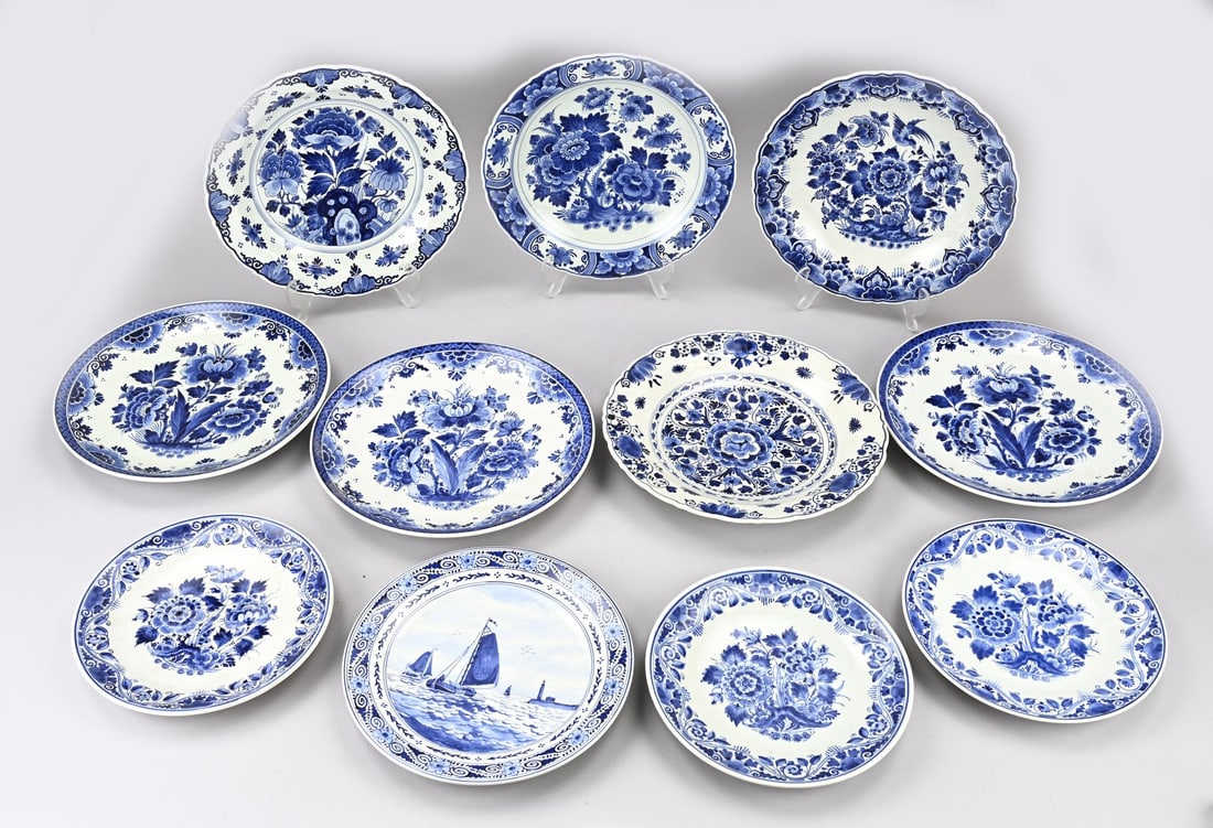 11x Porceleyne Fles plates Ø 23 - 28 cm. (1 of 1)