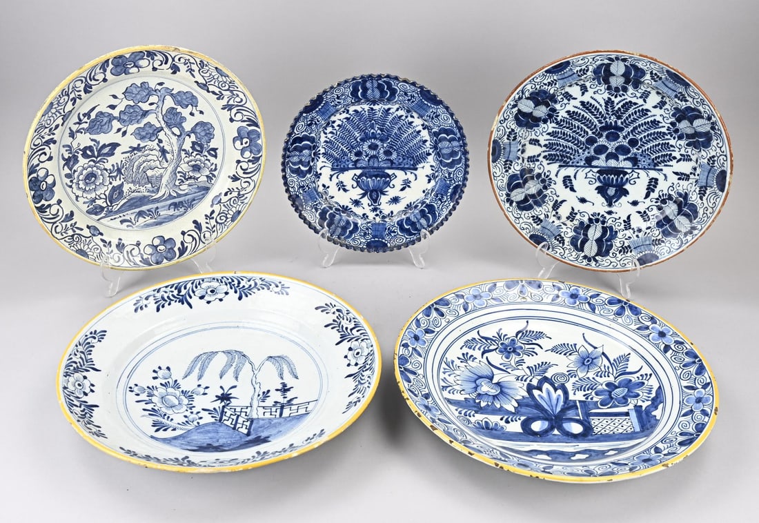 5x Delft plate Ø 26 - 36 cm. (1 of 1)