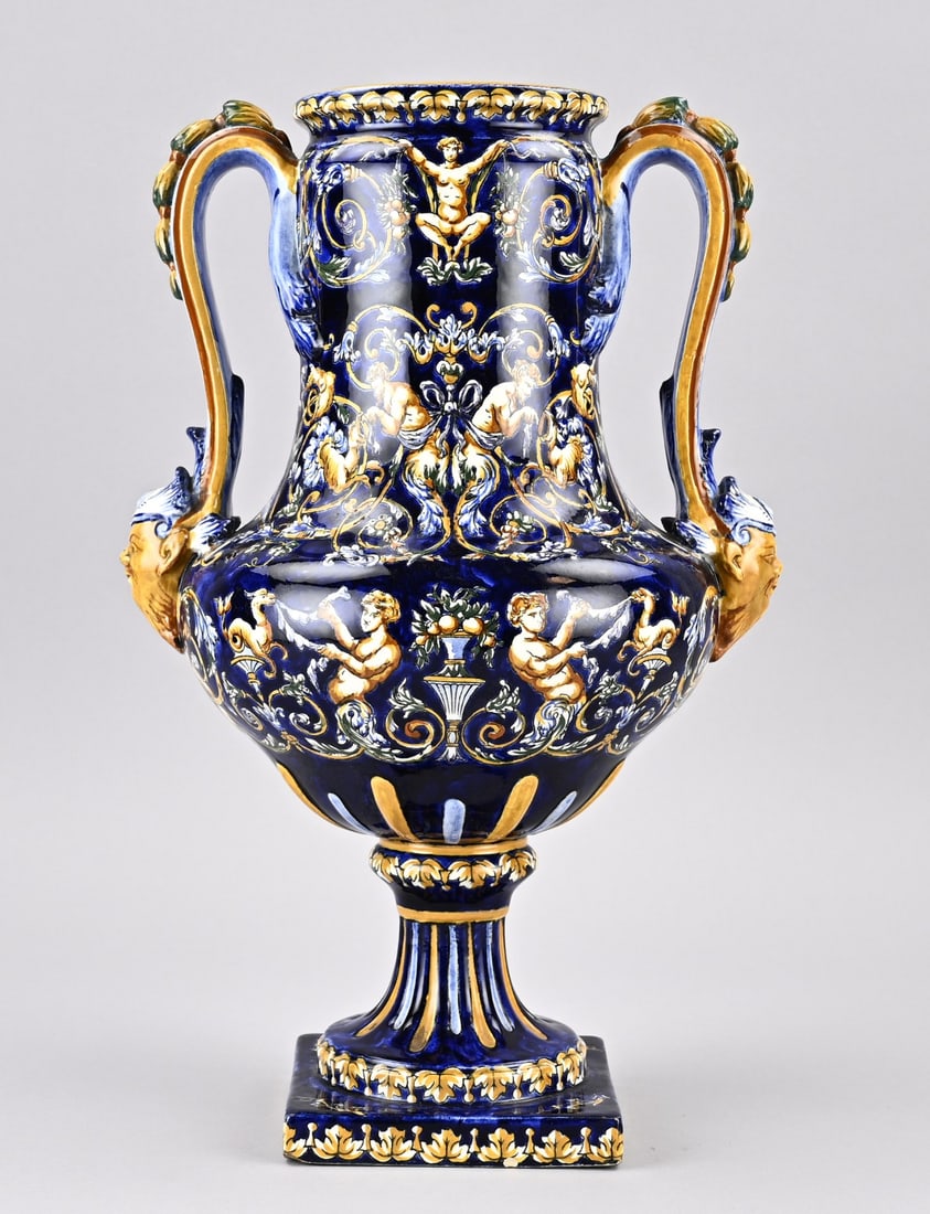 French majolica vase, 1890 (1 of 2)