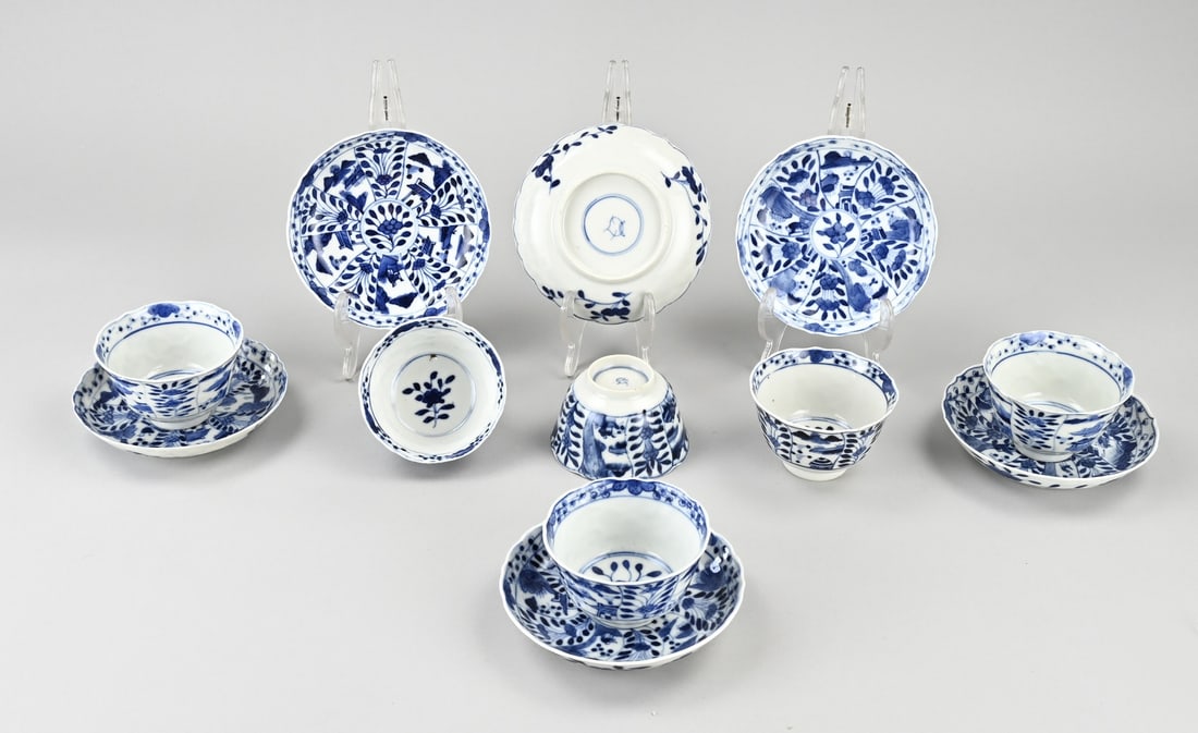 6x Chinese Kang Xi cups + saucers (1 of 1)
