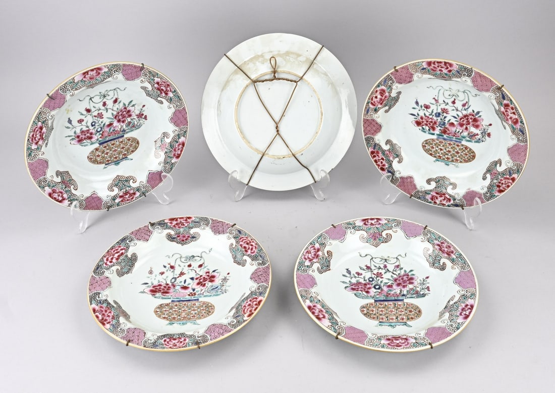 5x Chinese plate Ø 25 cm. (1 of 1)