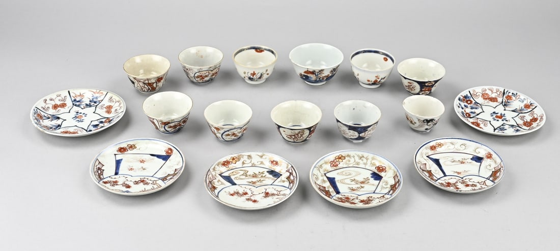 Lot Chinese Imari cups/saucers (1 of 1)