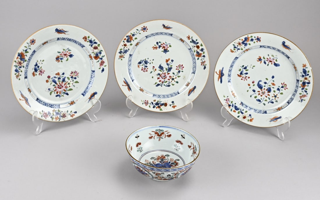 Lot of Chinese porcelain (3x plate + bowl) (1 of 1)