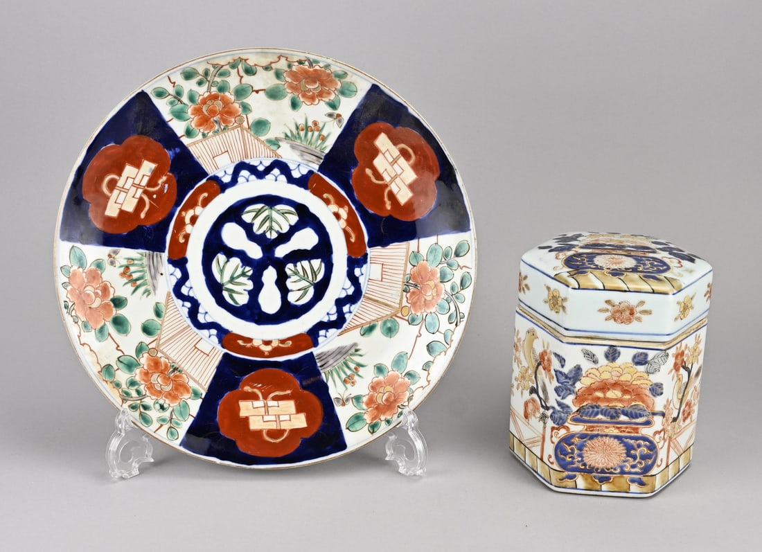 Imari plate + lidded pot (1 of 2)