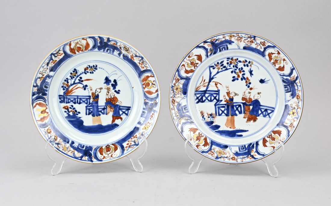 2x Chinese Imari plate Ø 21.7 cm. (1 of 2)