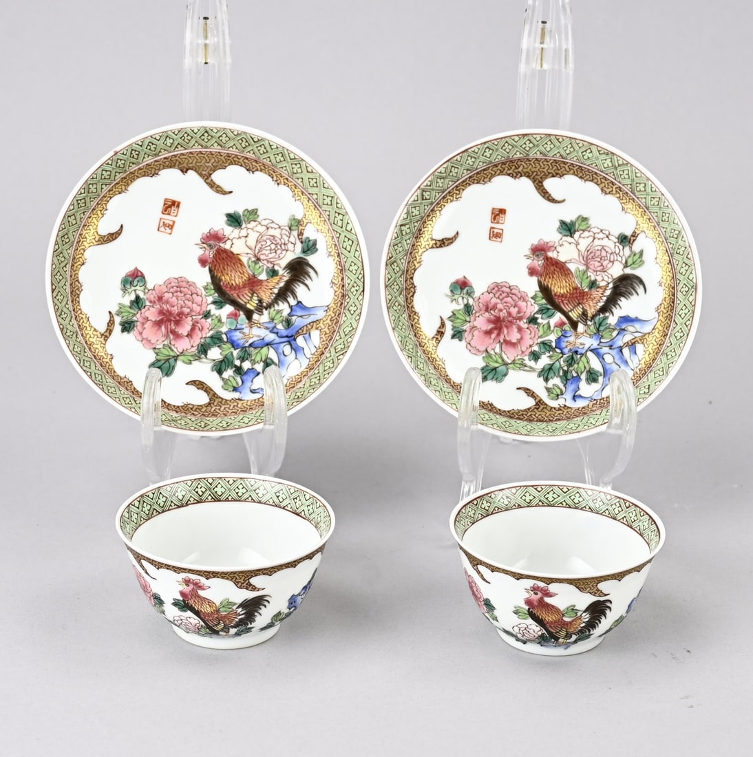 2x Rose Family cup + saucer (1 of 2)