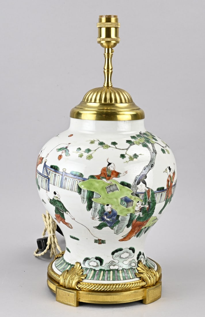 Chinese vase lamp, H 48 cm. (1 of 2)