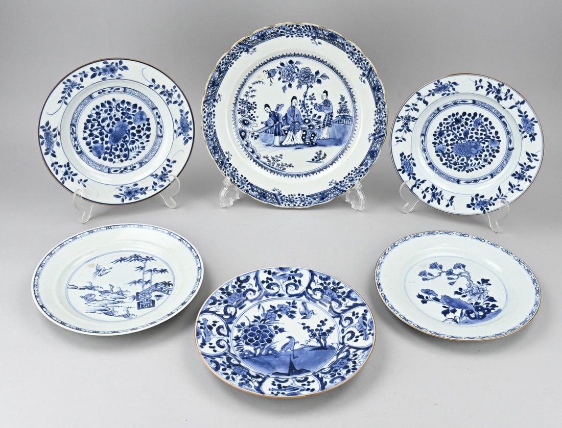 6x Chinese plate Ø 23 - 28 cm. (1 of 1)