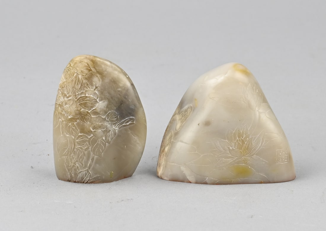 2x China, soapstone wax stamp (1 of 2)