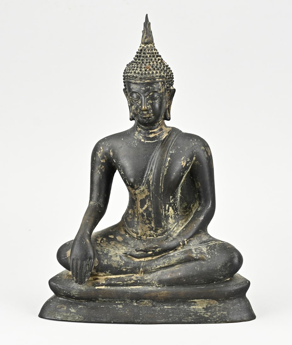 Antique bronze Buddha, H 29 cm. (1 of 3)