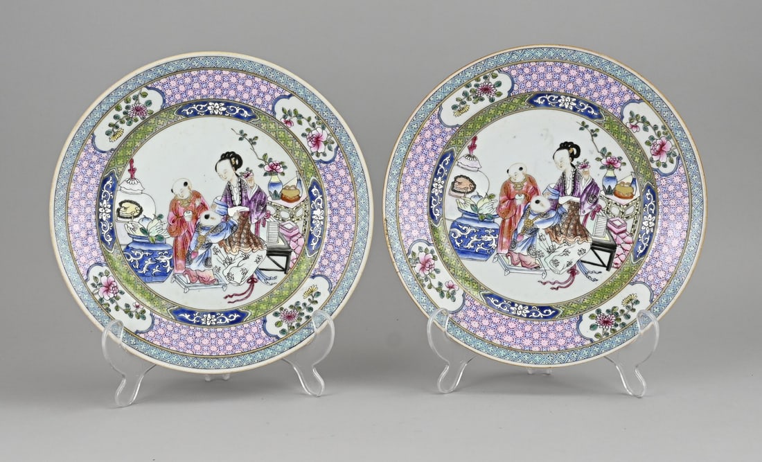2x Family Rose plate Ø 23 cm. (1 of 2)