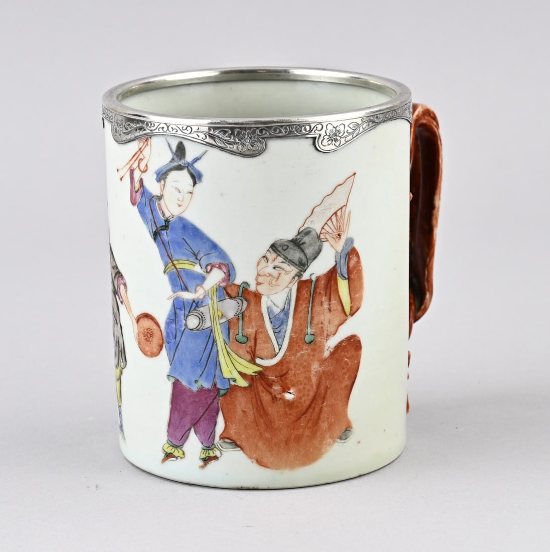 Chinese cup with silver Ø 11 cm. (1 of 3)