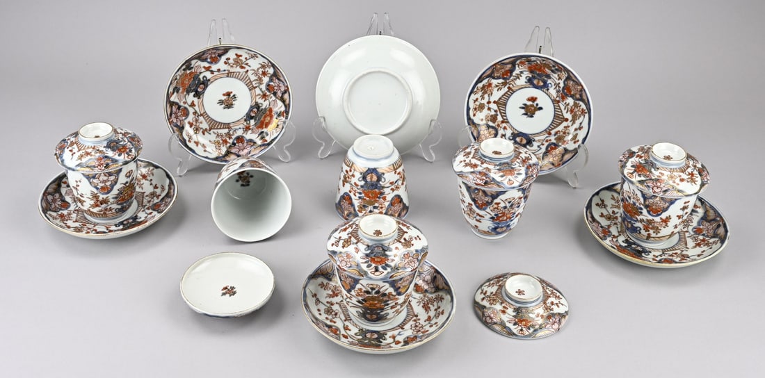 6x Chinese Imari chocolate cup/saucer (1 of 1)